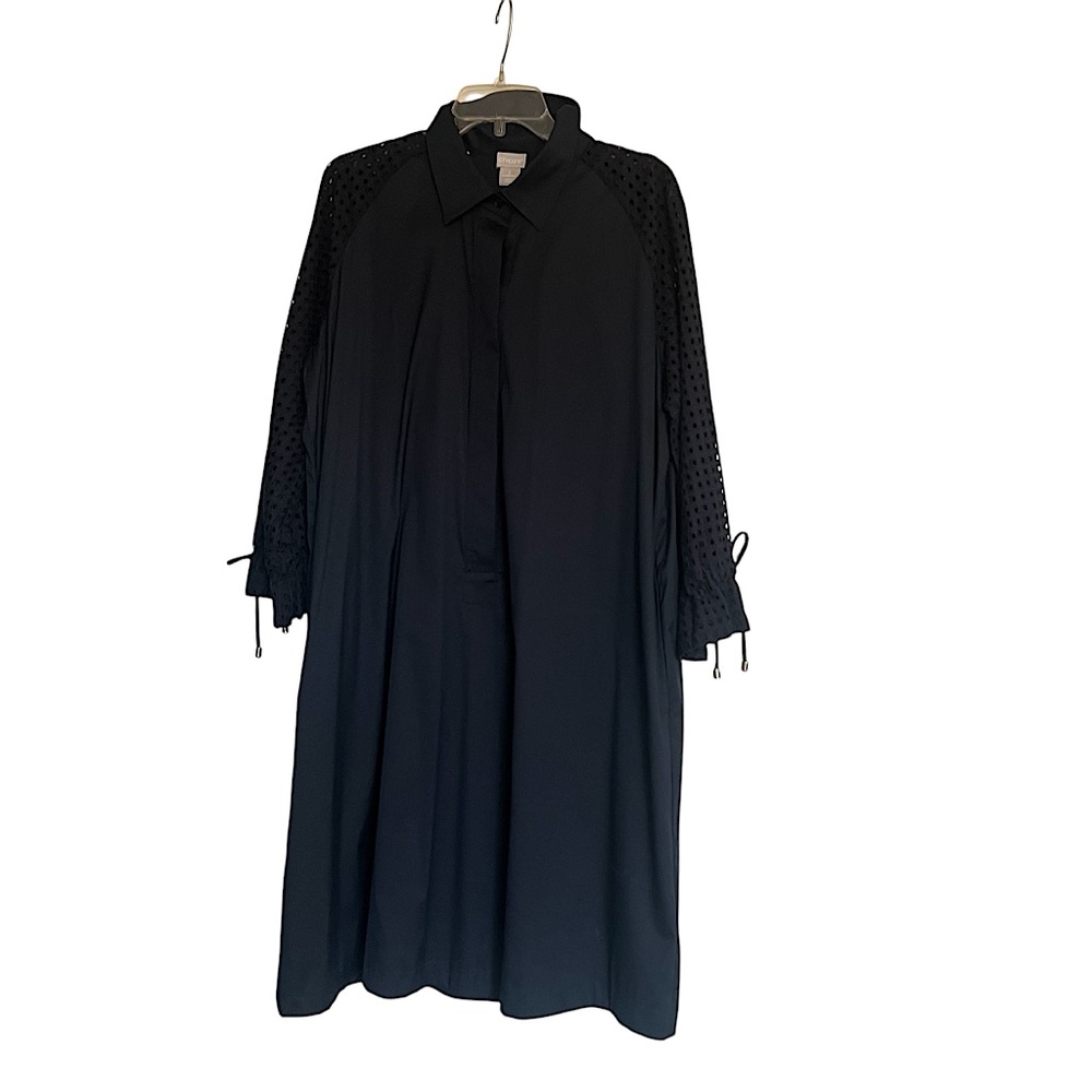Chico’s Navy Blue Eyelet Sleeve Dress-Chico’s Size 2 (12/14)